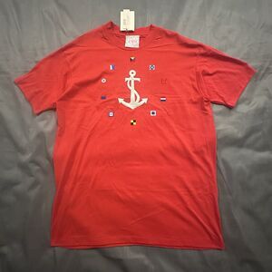 Vintage 80s Hanes Fifty Fifty T-Shirt Learsi Mens Large Made in USA Red